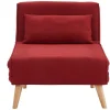 Fauteuil Met Bed Optie Posio Van Stof - Rood-Vente-unique Sale