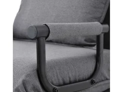 Fauteuil Met Kussen En Verstelbare Rugleuning - Om Te Bouwen Tot Fauteuil - Linnen Stof - Grijs-ModernLuxe Sale