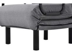 Fauteuil Met Kussen En Verstelbare Rugleuning - Om Te Bouwen Tot Fauteuil - Linnen Stof - Grijs-ModernLuxe Sale