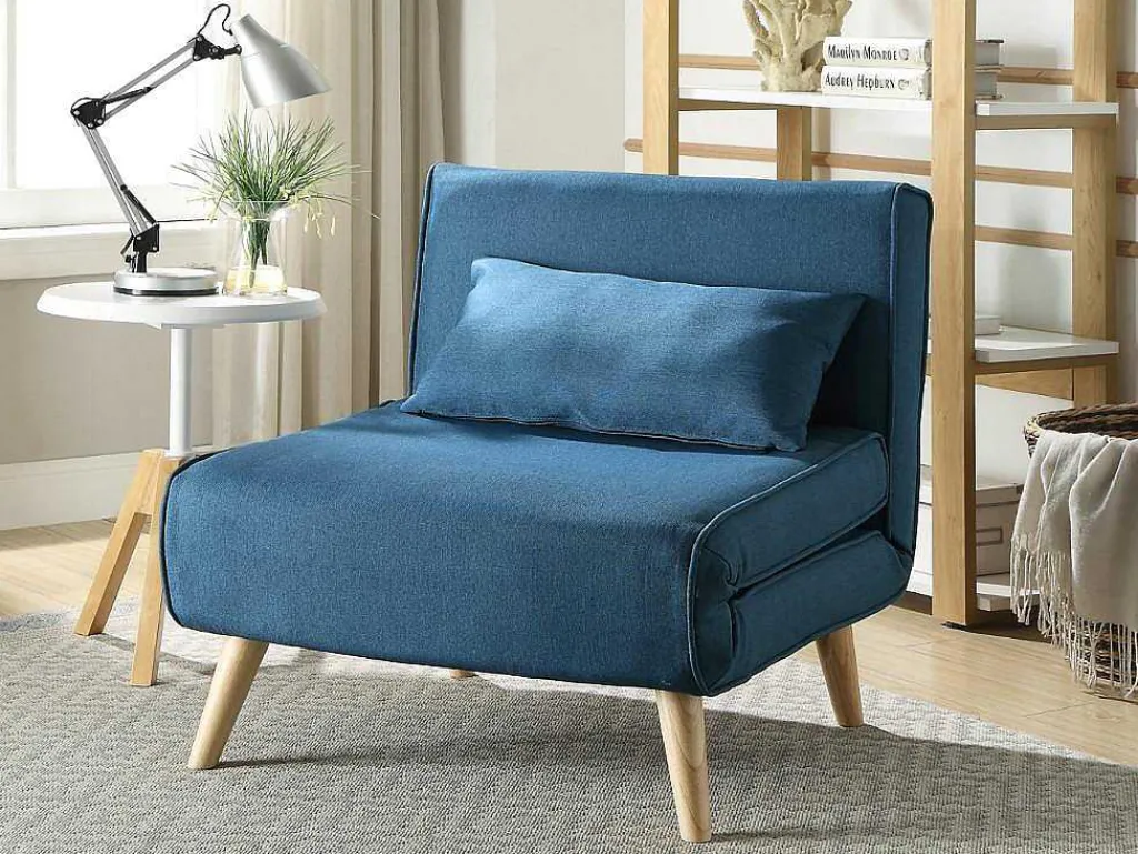 Fauteuil Posio - Bedbank Van Stof - Blauw-Vente-unique Hot