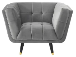 Fauteuil Samantha Ii Van Fluweel - Grijs-Vente-unique
