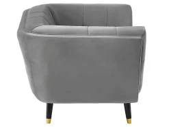 Fauteuil Samantha Ii Van Fluweel - Grijs-Vente-unique