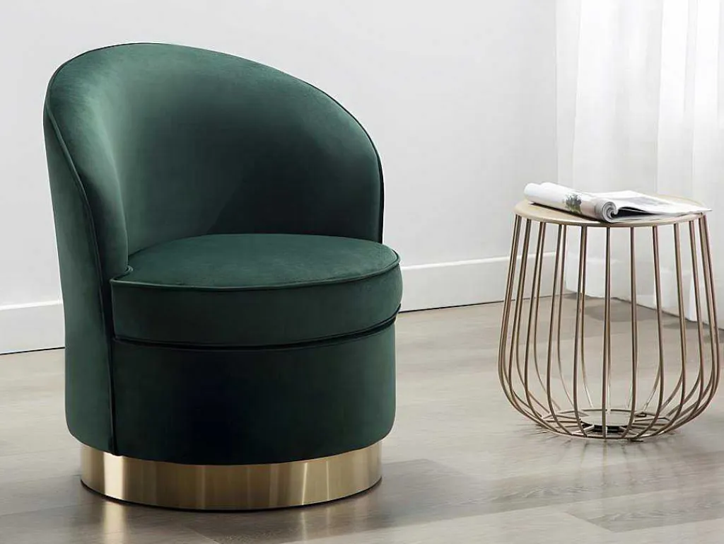 Fauteuil Sanela Van Fluweel - Spargroen-Vente-unique Clearance