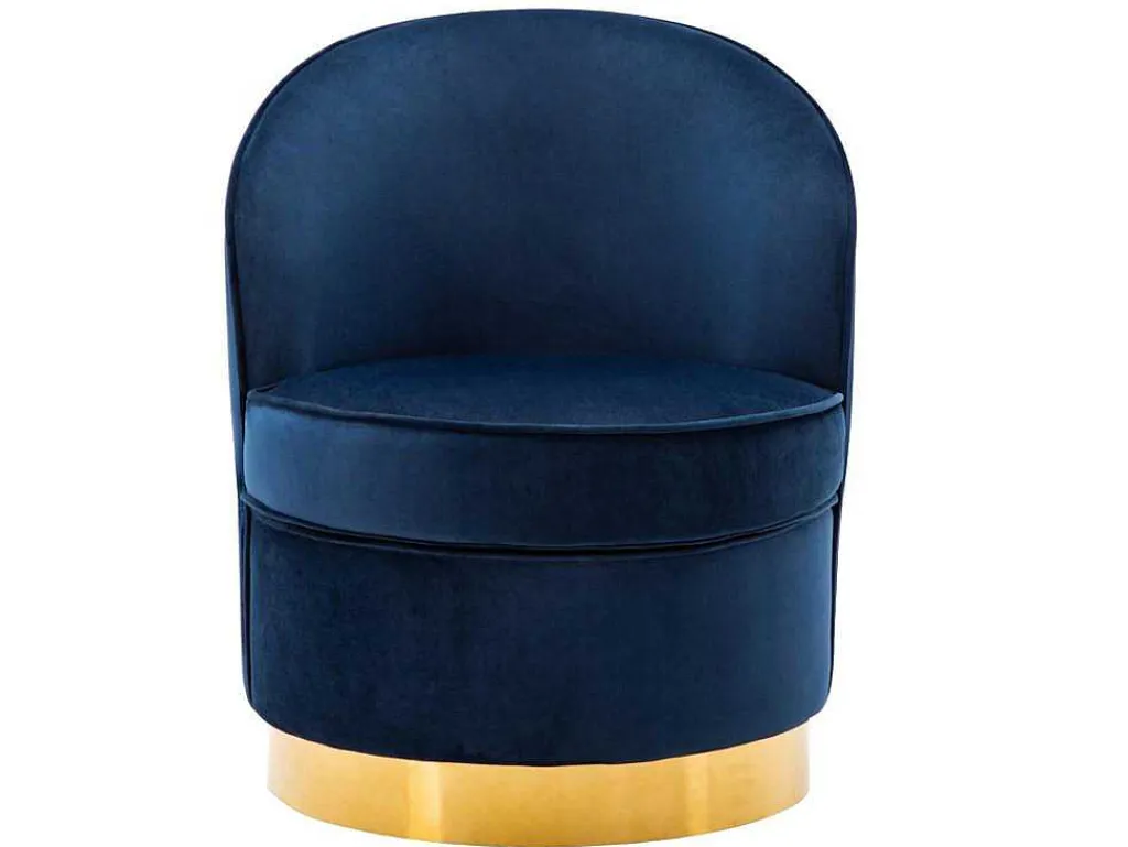 Fauteuil Sanela Van Fluweel - Nachtblauw-Vente-unique Outlet