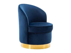 Fauteuil Sanela Van Fluweel - Nachtblauw-Vente-unique Outlet