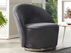 Fauteuil Van Boucle Stof - Antraciet - Elfira-PASCAL MORABITO Outlet