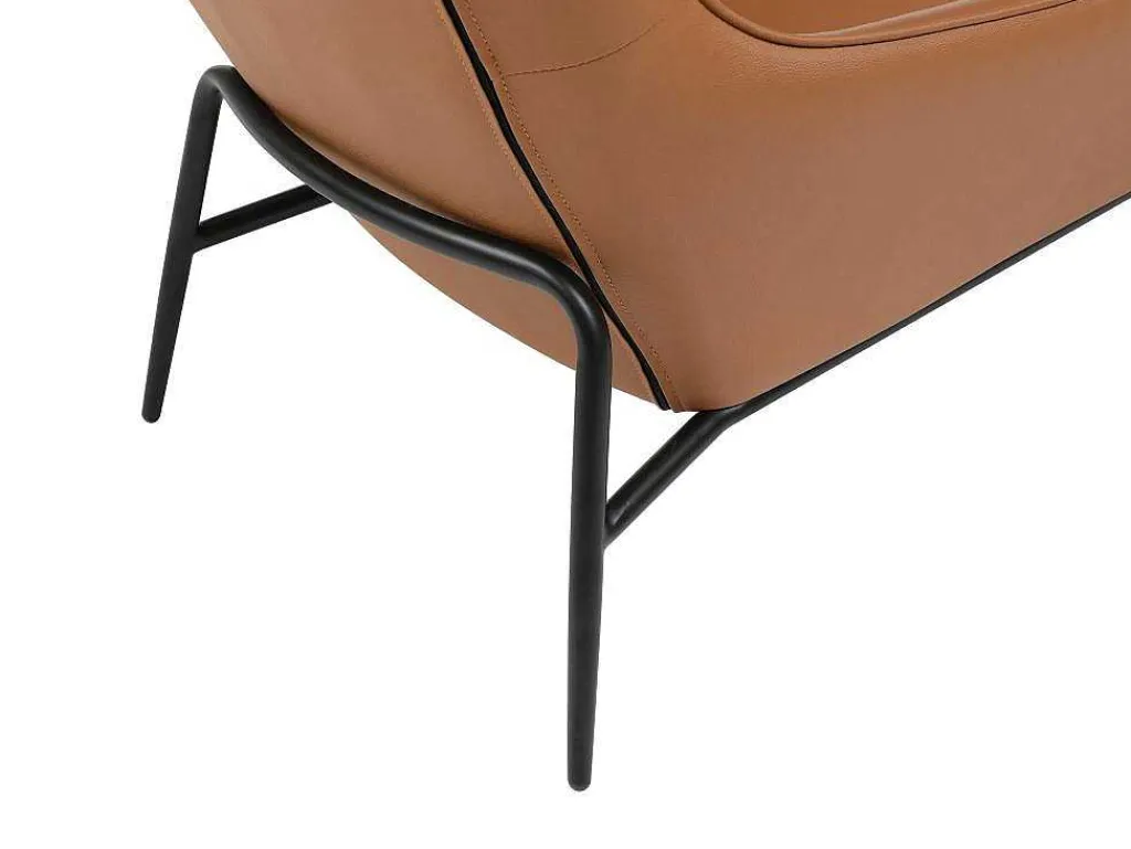 Fauteuil Van Camelkleurig Buffelleder Dinnia-LINEA SOFA Clearance