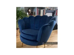 Fauteuil Van Fluweel Dandelion - Donkerblauw - Van-PASCAL MORABITO Outlet
