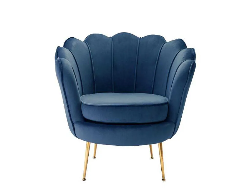 Fauteuil Van Fluweel Dandelion - Donkerblauw - Van-PASCAL MORABITO Outlet