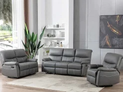 Fauteuil Van Grijze Kunstleer Canby-Vente-unique Discount
