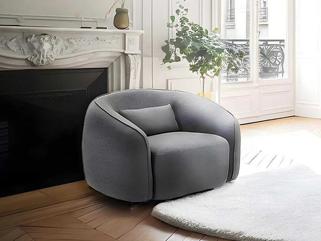 Fauteuil Van Grijze Stof Stefian-Vente-unique Best