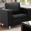Fauteuil Van Kunstleer Ackley - Zwart-Vente-unique Discount