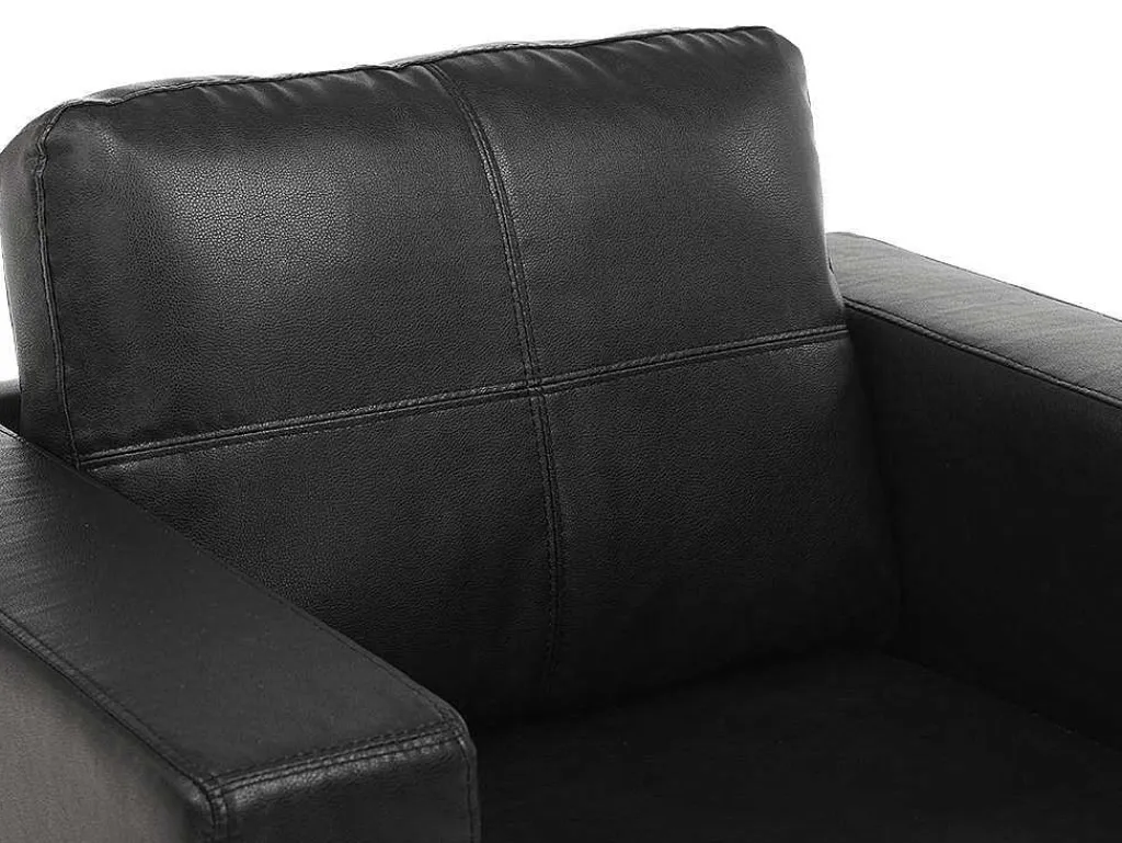 Fauteuil Van Kunstleer Ackley - Zwart-Vente-unique Discount