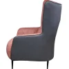 Fauteuil Van Roze Fluweel En Antraciet Structuur Mendocino-Vente-unique Outlet