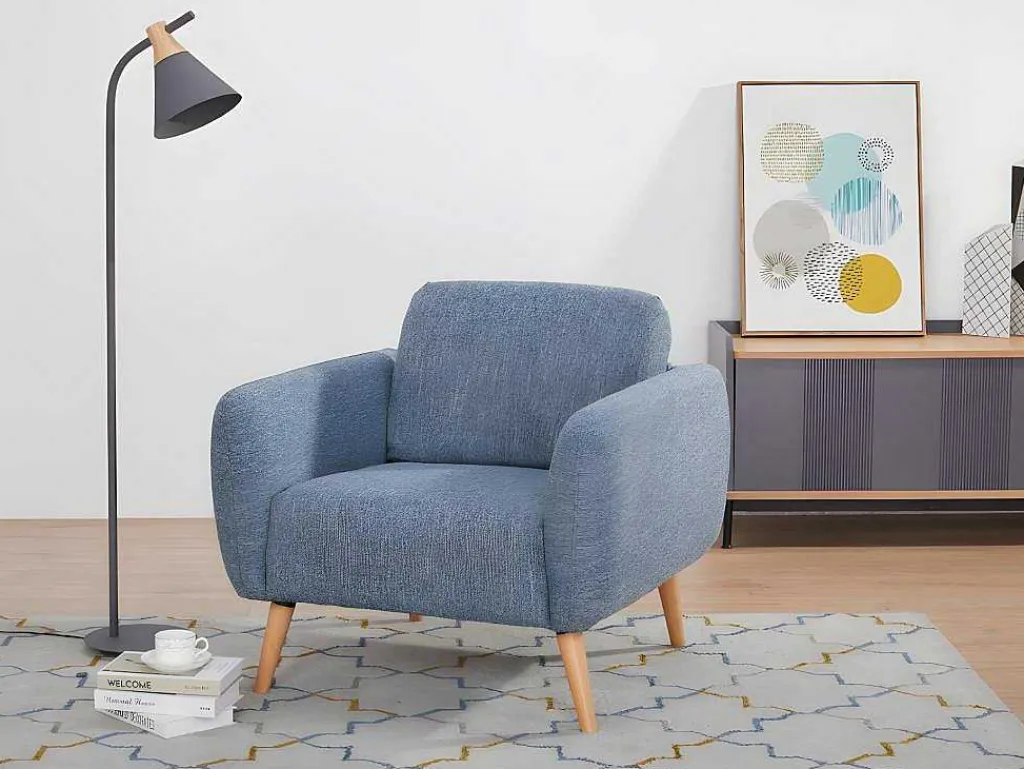 Fauteuil Van Stof Magelan - Lichtblauw-Vente-unique