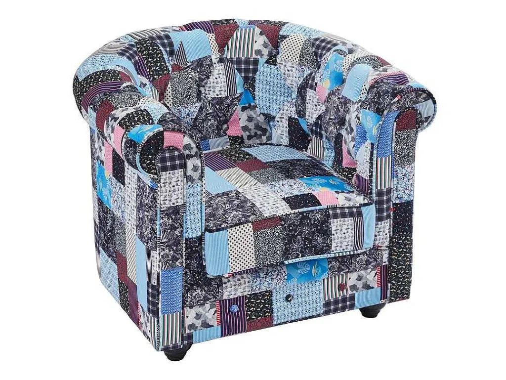 Fauteuil Van Stof Met Patchwork-Motief Chesterfield-Vente-unique Best