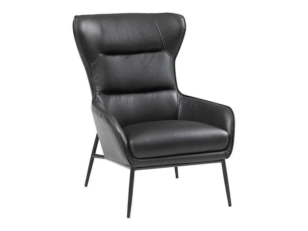 Fauteuil Van Zwart Buffelleder Dinnia-LINEA SOFA Online