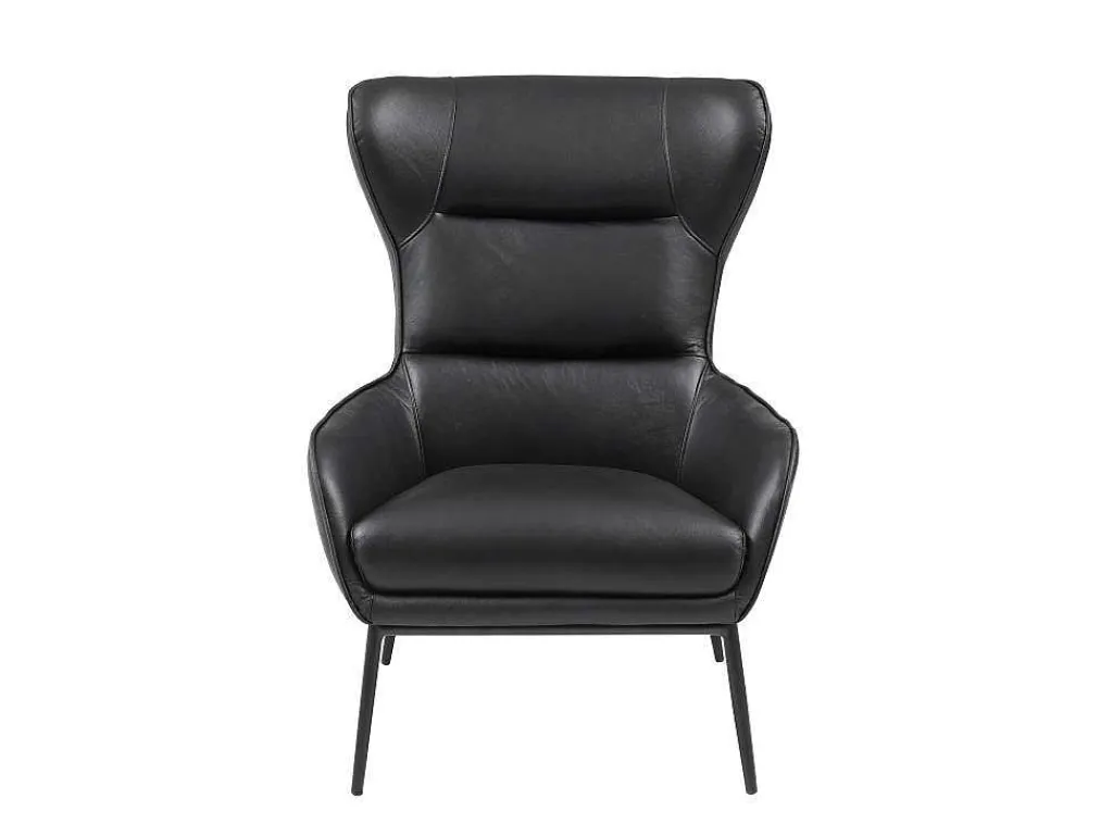 Fauteuil Van Zwart Buffelleder Dinnia-LINEA SOFA Online