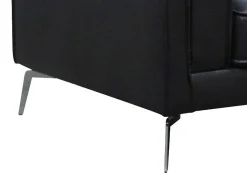 Fauteuil Van Zwart Leer Lecco-Vente-unique Outlet