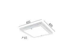 Finn Plafondlamp, Eik, Chroom, Wit, 40X40X6,5 Cm,-EPIKASA Hot