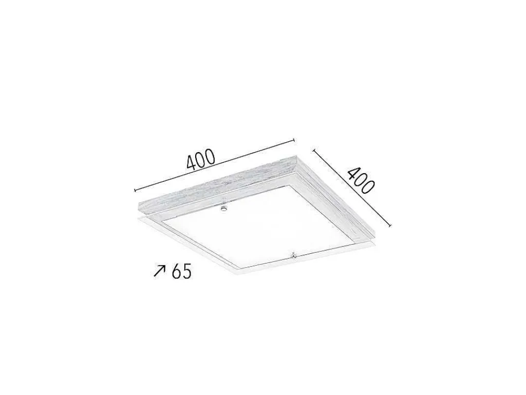 Finn Plafondlamp, Eik, Chroom, Wit, 40X40X6,5 Cm,-EPIKASA Hot