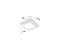 Finn Plafondlamp, Eik, Chroom, Wit, 29X21X6,5 Cm,-EPIKASA Discount