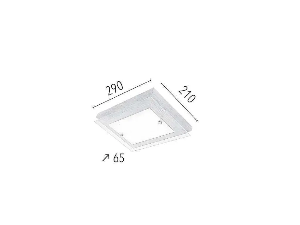 Finn Plafondlamp, Eik, Chroom, Wit, 29X21X6,5 Cm,-EPIKASA Discount