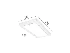 Finn Plafondlamp, Eik, Chroom, Wit, 57X29X6,5 Cm,-EPIKASA Clearance