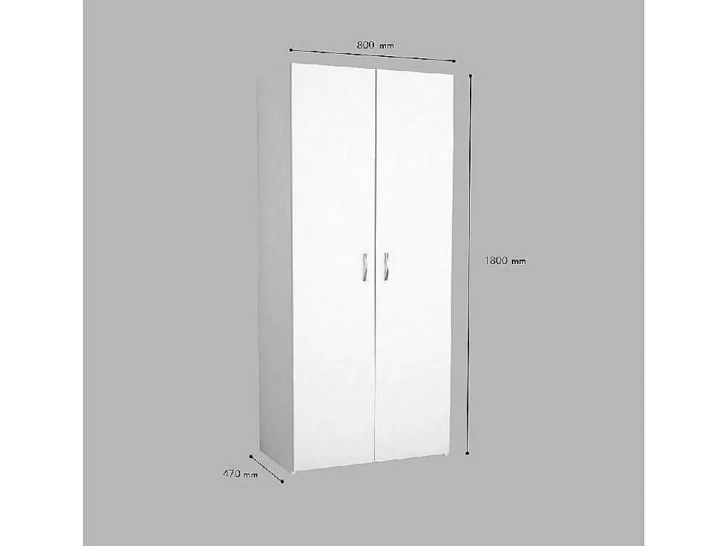 Flavia Kledingkast, Wit, 80X47X180 Cm,-EPIKASA New