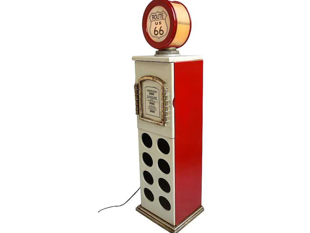 Flessenrek Met Lamp 8 Flessen - H.112 Cm - Wit - Pomp Links - Drive-In-OZAIA Hot