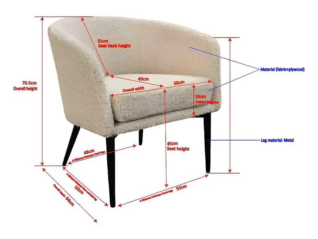 Fluffy Fauteuil Teddy Wit.-Venture Home Online