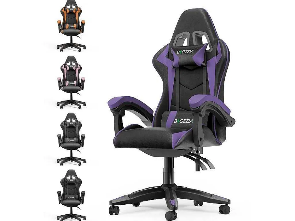 Gaming- En Bureaustoel Ergonomische Computerbureaustoel Met Hoofdsteun En Lumbale Ondersteuning-Vente-unique Discount