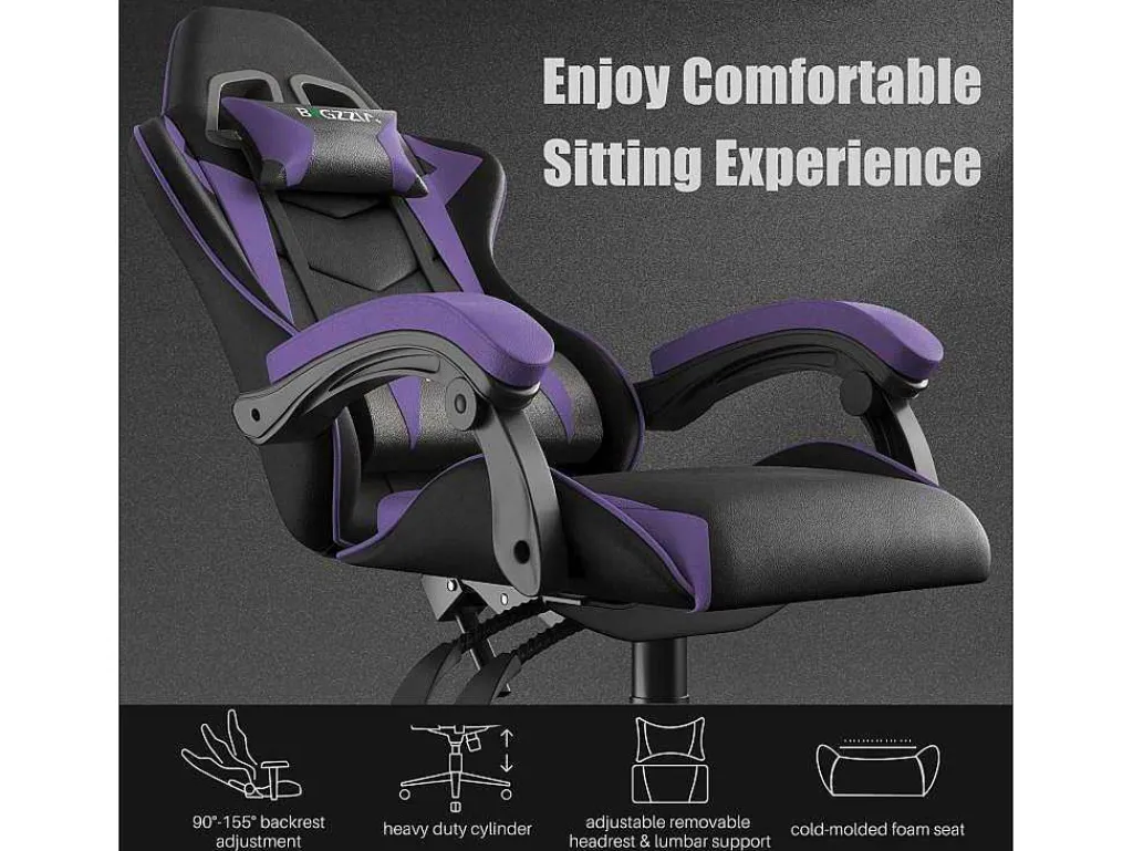 Gaming- En Bureaustoel Ergonomische Computerbureaustoel Met Hoofdsteun En Lumbale Ondersteuning-Vente-unique Discount