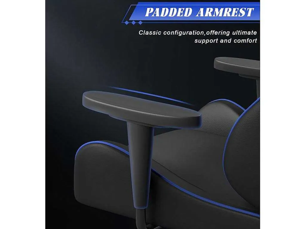 Gaming Stoel Gaming Met Lumbale Kussen En Hoofdsteun En Vaste Armleuning, Pu Leather Burea -Stoel-Vente-unique Online