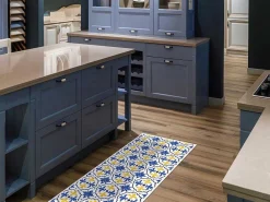 Gangtapijt Van Vinyl Met Cementtegeleffect - 66 X 160 Cm - Blauw En Geel - Florili-OZAIA New
