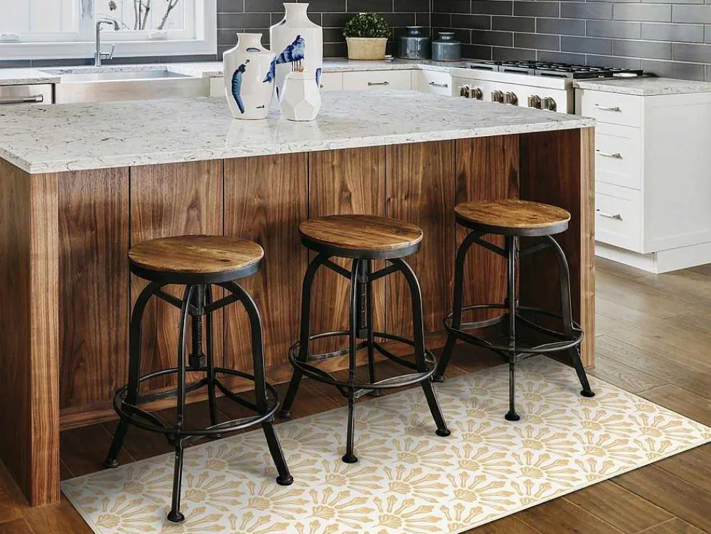Gangtapijt Van Vinyl Met Art-Decostijl - 66 X 160 Cm - Beige En Wit - Duchessy-OZAIA Clearance