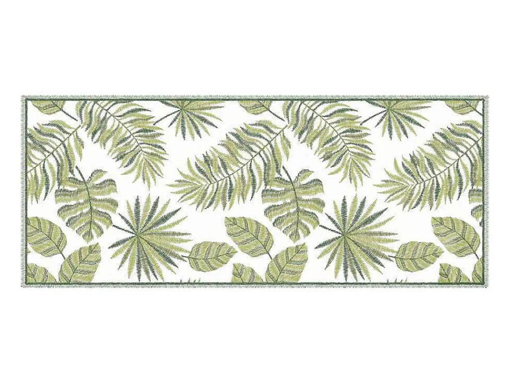 Gangtapijt Van Vinyl Met Tropisch Motief - 66 X 160 Cm - Groen En Wit - Tropicala-OZAIA Hot