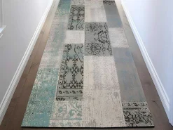 Gangtapijt Vintagestijl Turin - 100% Polyester - 80 X 200 Cm - Grijsblauw-OZAIA