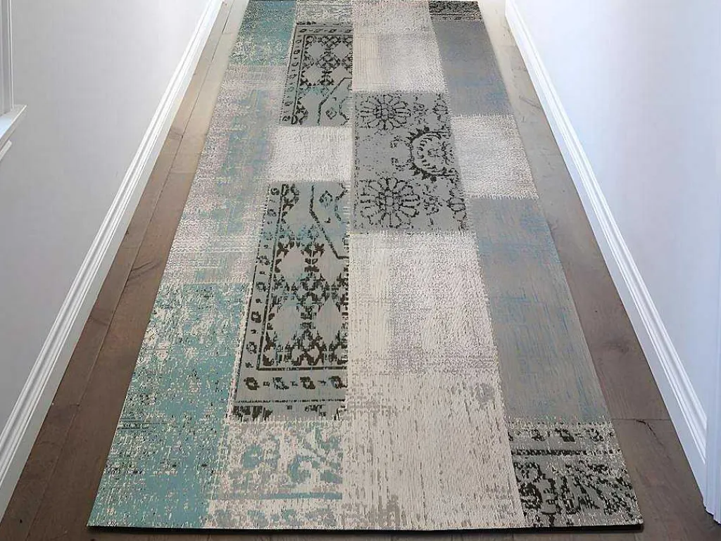 Gangtapijt Vintagestijl Turin - 100% Polyester - 80 X 200 Cm - Grijsblauw-OZAIA