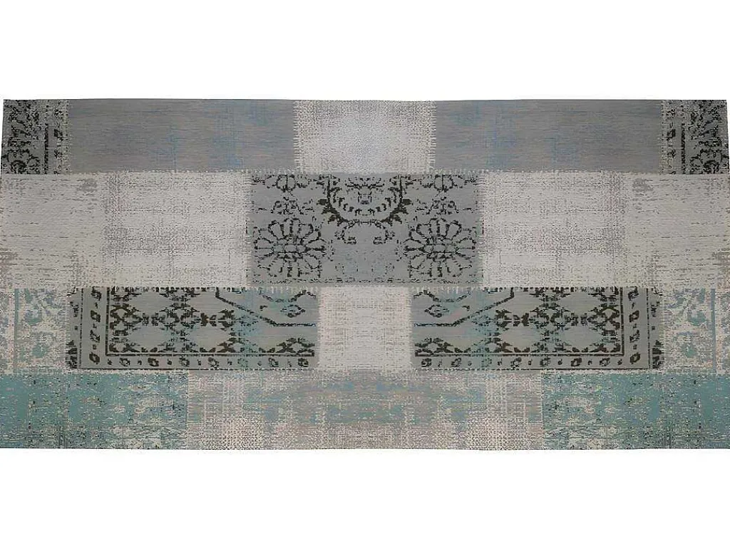 Gangtapijt Vintagestijl Turin - 100% Polyester - 80 X 200 Cm - Grijsblauw-OZAIA