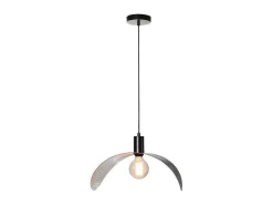 Gebogen Hanglamp Met Design-Stijl Van Metaal - L60 X D41 Cm - Zwart En Binnenkant Goudkleurig - Lucena-OZAIA Outlet