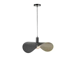 Gebogen Hanglamp Met Design-Stijl Van Metaal - L60 X D41 Cm - Zwart En Binnenkant Goudkleurig - Lucena-OZAIA Outlet