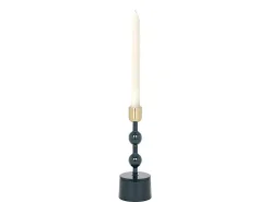 Geemailleerde Aluminium Kandelaar - H.22 Cm - Eendeblauw - Parina-OZAIA