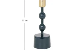 Geemailleerde Aluminium Kandelaar - H.22 Cm - Eendeblauw - Parina-OZAIA