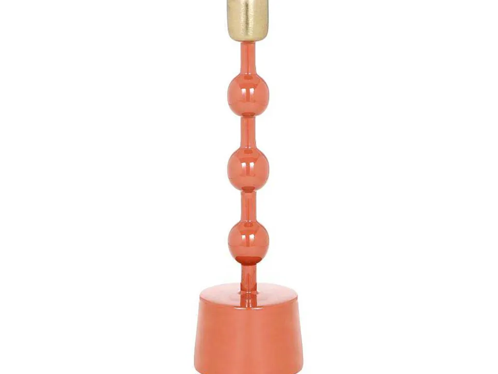 Geemailleerde Aluminium Kandelaar - H.26,5 Cm - Terracotta - Parina-OZAIA Online