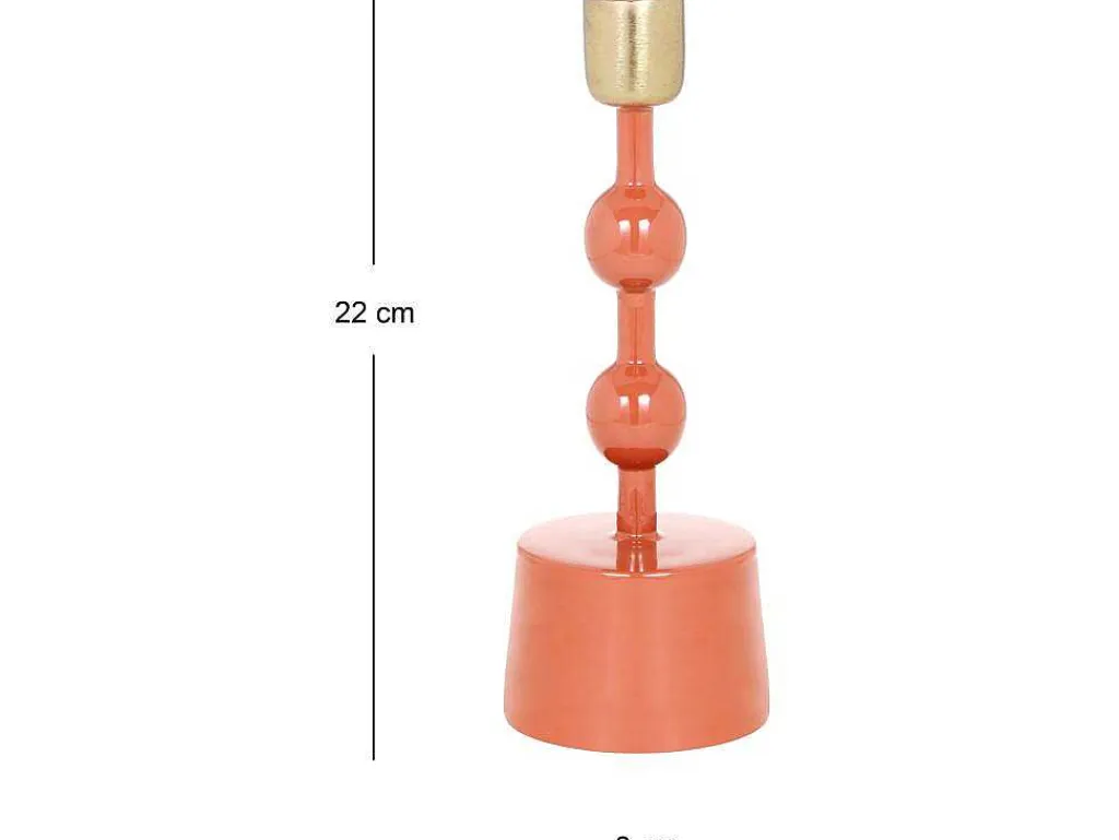 Geemailleerde Aluminium Kandelaar - H.22 Cm - Terracotta - Parina-OZAIA New
