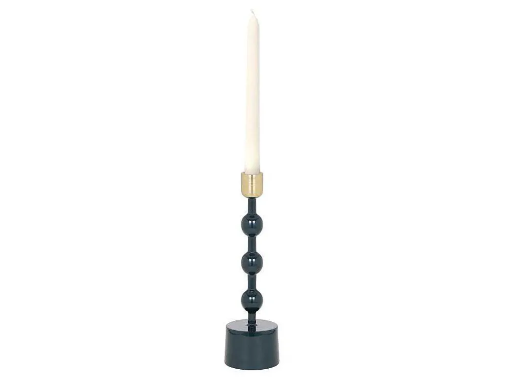 Geemailleerde Aluminium Kandelaar - H.26,5 Cm - Eend Blauw - Parina-OZAIA Online