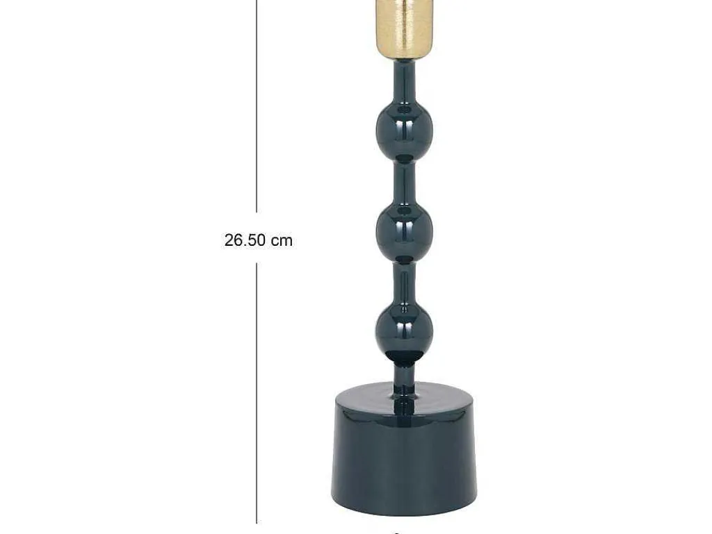 Geemailleerde Aluminium Kandelaar - H.26,5 Cm - Eend Blauw - Parina-OZAIA Online