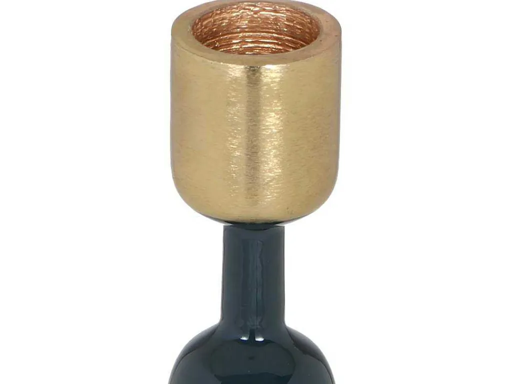 Geemailleerde Aluminium Kandelaar - H.26,5 Cm - Eend Blauw - Parina-OZAIA Online