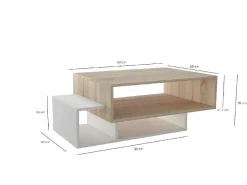 Gemini Koffietafel, Wit, Sonoma, 100X60X35 Cm, Epikasa-Homemania Discount